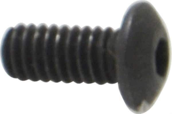 Value Collection - #8-32 UNC Hex Socket Drive, Button Screw - Alloy Steel, Black Oxide Finish, Fully Threaded, 3/8" Length Under Head - Eagle Tool & Supply