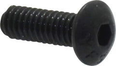 Value Collection - #8-32 UNC Hex Socket Drive, Button Screw - Alloy Steel, Black Oxide Finish, Fully Threaded, 1/2" Length Under Head - Eagle Tool & Supply