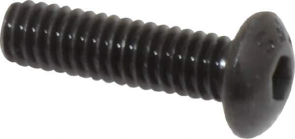 Value Collection - #8-32 UNC Hex Socket Drive, Button Screw - Alloy Steel, Black Oxide Finish, Fully Threaded, 5/8" Length Under Head - Eagle Tool & Supply