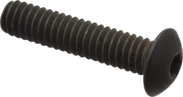 Value Collection - #8-32 UNC Hex Socket Drive, Button Screw - Alloy Steel, Black Oxide Finish, Fully Threaded, 3/4" Length Under Head - Eagle Tool & Supply