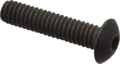 Value Collection - #8-32 UNC Hex Socket Drive, Button Screw - Alloy Steel, Black Oxide Finish, Fully Threaded, 3/4" Length Under Head - Eagle Tool & Supply