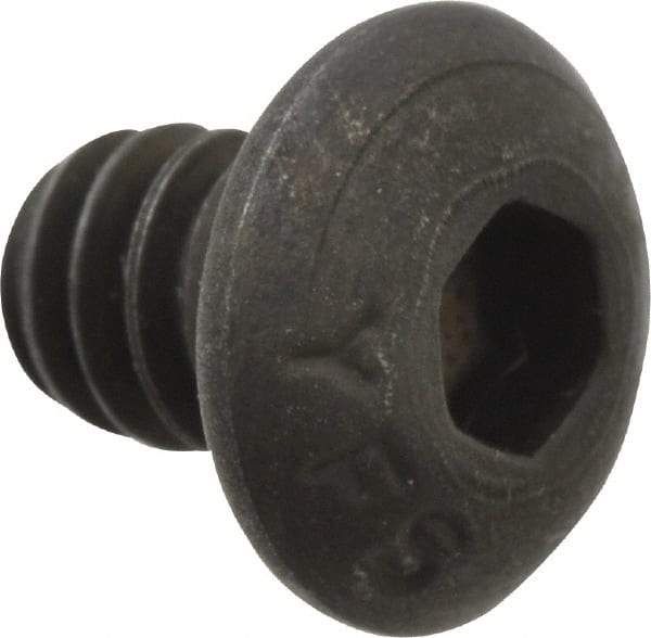 Value Collection - #10-24 UNC Hex Socket Drive, Button Screw - Alloy Steel, Black Oxide Finish, Fully Threaded, 1/4" Length Under Head - Eagle Tool & Supply