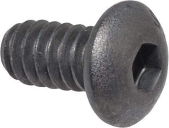 Value Collection - #10-24 UNC Hex Socket Drive, Button Screw - Alloy Steel, Black Oxide Finish, Fully Threaded, 3/8" Length Under Head - Eagle Tool & Supply