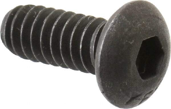 Value Collection - #10-24 UNC Hex Socket Drive, Button Screw - Alloy Steel, Black Oxide Finish, Fully Threaded, 1/2" Length Under Head - Eagle Tool & Supply