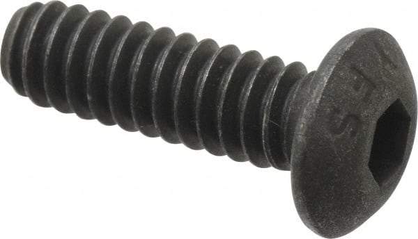 Value Collection - #10-24 UNC Hex Socket Drive, Button Screw - Alloy Steel, Black Oxide Finish, Fully Threaded, 5/8" Length Under Head - Eagle Tool & Supply