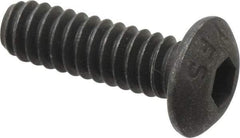 Value Collection - #10-24 UNC Hex Socket Drive, Button Screw - Alloy Steel, Black Oxide Finish, Fully Threaded, 5/8" Length Under Head - Eagle Tool & Supply