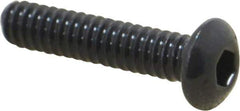 Value Collection - #10-24 UNC Hex Socket Drive, Button Screw - Alloy Steel, Black Oxide Finish, Fully Threaded, 7/8" Length Under Head - Eagle Tool & Supply