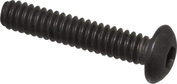 Value Collection - #10-24 UNC Hex Socket Drive, Button Screw - Alloy Steel, Black Oxide Finish, Fully Threaded, 1" Length Under Head - Eagle Tool & Supply