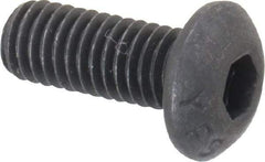 Value Collection - #10-32 UNF Hex Socket Drive, Button Screw - Alloy Steel, Black Oxide Finish, Fully Threaded, 1/2" Length Under Head - Eagle Tool & Supply