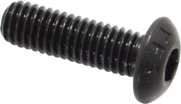 Value Collection - #10-32 UNF Hex Socket Drive, Button Screw - Alloy Steel, Black Oxide Finish, Fully Threaded, 5/8" Length Under Head - Eagle Tool & Supply