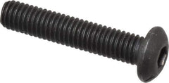 Value Collection - #10-32 UNF Hex Socket Drive, Button Screw - Alloy Steel, Black Oxide Finish, Fully Threaded, 1" Length Under Head - Eagle Tool & Supply