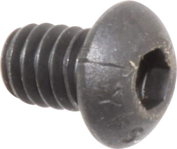 Value Collection - 1/4-20 UNC Hex Socket Drive, Button Screw - Alloy Steel, Black Oxide Finish, Fully Threaded, 3/8" Length Under Head - Eagle Tool & Supply
