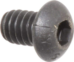 Value Collection - 1/4-20 UNC Hex Socket Drive, Button Screw - Alloy Steel, Black Oxide Finish, Fully Threaded, 3/8" Length Under Head - Eagle Tool & Supply
