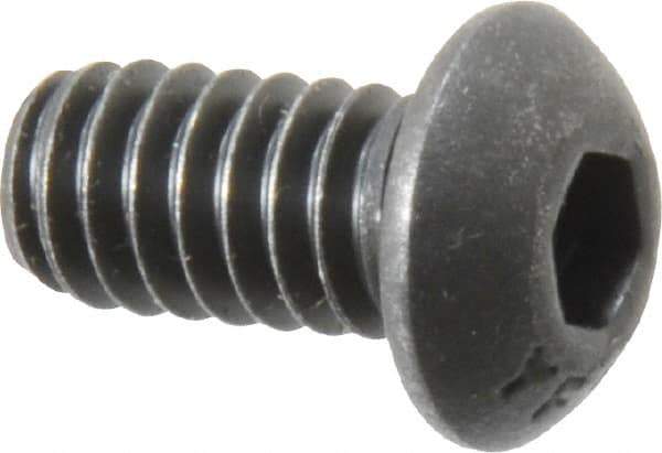 Value Collection - 1/4-20 UNC Hex Socket Drive, Button Screw - Alloy Steel, Black Oxide Finish, Fully Threaded, 1/2" Length Under Head - Eagle Tool & Supply