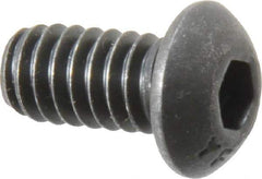 Value Collection - 1/4-20 UNC Hex Socket Drive, Button Screw - Alloy Steel, Black Oxide Finish, Fully Threaded, 1/2" Length Under Head - Eagle Tool & Supply