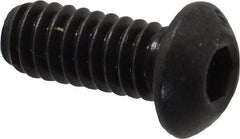 Value Collection - 1/4-20 UNC Hex Socket Drive, Button Screw - Alloy Steel, Black Oxide Finish, Fully Threaded, 5/8" Length Under Head - Eagle Tool & Supply