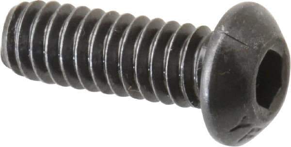 Value Collection - 1/4-20 UNC Hex Socket Drive, Button Screw - Alloy Steel, Black Oxide Finish, Fully Threaded, 3/4" Length Under Head - Eagle Tool & Supply