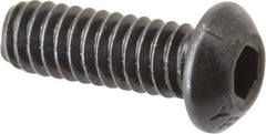 Value Collection - 1/4-20 UNC Hex Socket Drive, Button Screw - Alloy Steel, Black Oxide Finish, Fully Threaded, 3/4" Length Under Head - Eagle Tool & Supply