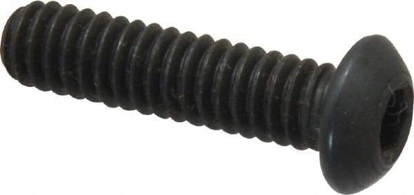 Value Collection - 1/4-20 UNC Hex Socket Drive, Button Screw - Alloy Steel, Black Oxide Finish, Fully Threaded, 1" Length Under Head - Eagle Tool & Supply