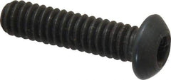 Value Collection - 1/4-20 UNC Hex Socket Drive, Button Screw - Alloy Steel, Black Oxide Finish, Fully Threaded, 1" Length Under Head - Eagle Tool & Supply