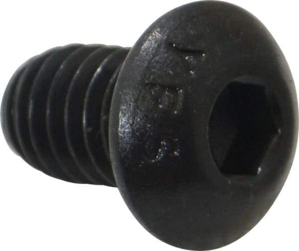 Value Collection - 5/16-18 UNC Hex Socket Drive, Button Screw - Alloy Steel, Black Oxide Finish, Fully Threaded, 1/2" Length Under Head - Eagle Tool & Supply