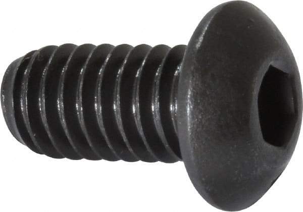 Value Collection - 5/16-18 UNC Hex Socket Drive, Button Screw - Alloy Steel, Black Oxide Finish, Fully Threaded, 5/8" Length Under Head - Eagle Tool & Supply