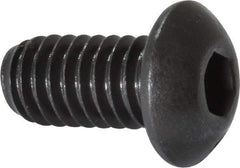Value Collection - 5/16-18 UNC Hex Socket Drive, Button Screw - Alloy Steel, Black Oxide Finish, Fully Threaded, 5/8" Length Under Head - Eagle Tool & Supply