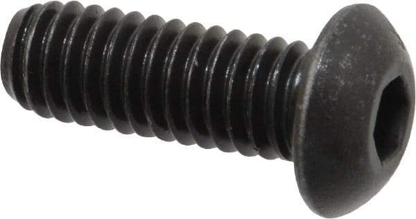Value Collection - 5/16-18 UNC Hex Socket Drive, Button Screw - Alloy Steel, Black Oxide Finish, Fully Threaded, 7/8" Length Under Head - Eagle Tool & Supply