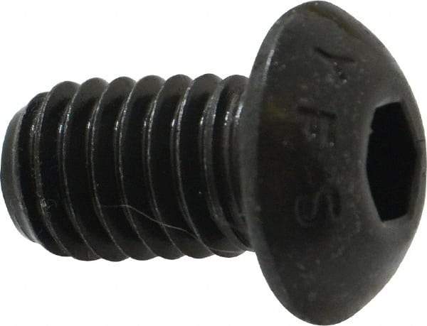 Value Collection - 3/8-16 UNC Hex Socket Drive, Button Screw - Alloy Steel, Black Oxide Finish, Fully Threaded, 5/8" Length Under Head - Eagle Tool & Supply