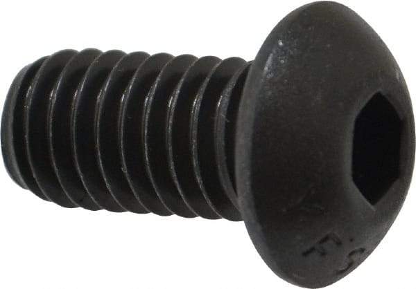 Value Collection - 3/8-16 UNC Hex Socket Drive, Button Screw - Alloy Steel, Black Oxide Finish, Fully Threaded, 3/4" Length Under Head - Eagle Tool & Supply