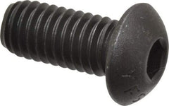 Value Collection - 3/8-16 UNC Hex Socket Drive, Button Screw - Alloy Steel, Black Oxide Finish, Fully Threaded, 7/8" Length Under Head - Eagle Tool & Supply