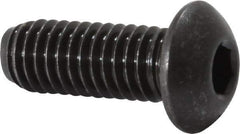 Value Collection - 3/8-16 UNC Hex Socket Drive, Button Screw - Alloy Steel, Black Oxide Finish, Fully Threaded, 1" Length Under Head - Eagle Tool & Supply