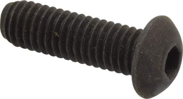 Value Collection - 3/8-16 UNC Hex Socket Drive, Button Screw - Alloy Steel, Black Oxide Finish, Fully Threaded, 1-1/4" Length Under Head - Eagle Tool & Supply