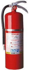 Kidde - 10 Lb, 4-A:80-B:C Rated, Dry Chemical Fire Extinguisher - 5-1/4" Diam x 19.13" High, 195 psi, 20' Discharge in 22 sec, Rechargeable, Steel Cylinder - Eagle Tool & Supply