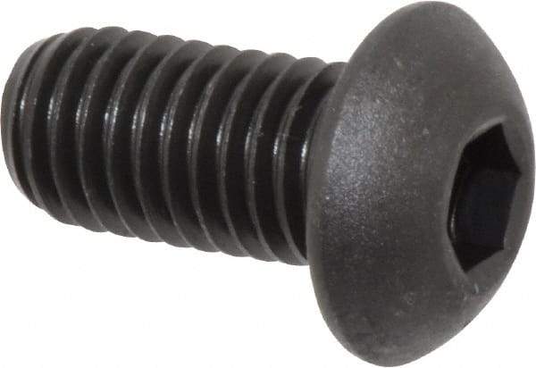 Value Collection - 1/2-13 UNC Hex Socket Drive, Button Screw - Alloy Steel, Black Oxide Finish, Fully Threaded, 1" Length Under Head - Eagle Tool & Supply
