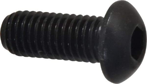 Value Collection - 1/2-13 UNC Hex Socket Drive, Button Screw - Alloy Steel, Black Oxide Finish, Fully Threaded, 1-1/4" Length Under Head - Eagle Tool & Supply