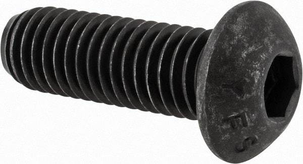 Value Collection - 1/2-13 UNC Hex Socket Drive, Button Screw - Alloy Steel, Black Oxide Finish, Fully Threaded, 1-1/2" Length Under Head - Eagle Tool & Supply