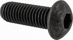 Value Collection - 1/2-13 UNC Hex Socket Drive, Button Screw - Alloy Steel, Black Oxide Finish, Fully Threaded, 1-1/2" Length Under Head - Eagle Tool & Supply