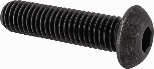 Value Collection - 1/2-13 UNC Hex Socket Drive, Button Screw - Alloy Steel, Black Oxide Finish, Fully Threaded, 2" Length Under Head - Eagle Tool & Supply