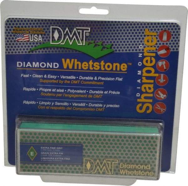 DMT - 6" Long x 2" Wide x 3/4" Thick, Diam ond Sharpening Stone - Rectangle, 1200 Grit, Extra Fine Grade - Eagle Tool & Supply