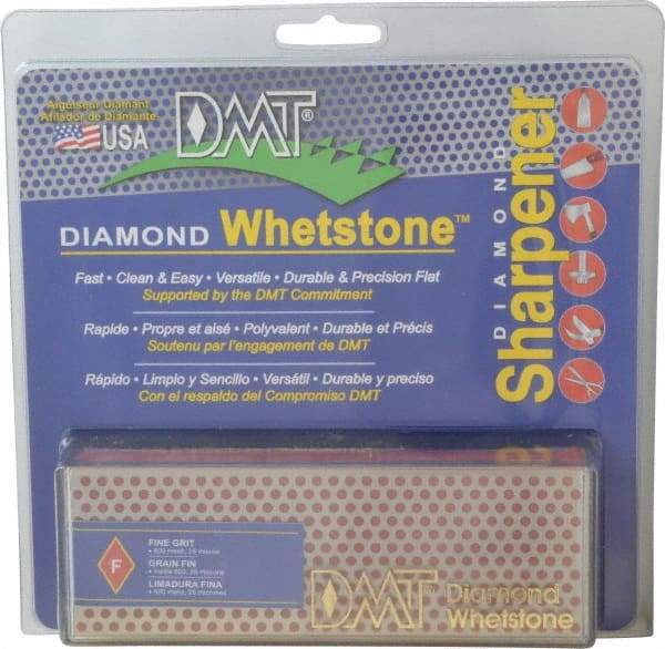 DMT - 6" Long x 2" Wide x 3/4" Thick, Diam ond Sharpening Stone - Rectangle, 600 Grit, Fine Grade - Eagle Tool & Supply