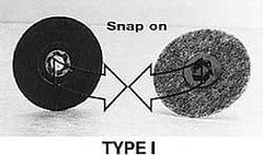 Merit Abrasives - 1" Disc Diam, 120 Grit, Zirconia Alumina Quick Change Disc - Type P Attaching System, Coated, Fine Grade, 40,000 RPM, R801 Series - Eagle Tool & Supply