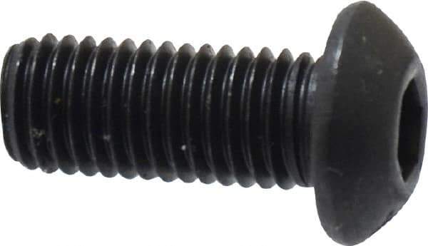 Value Collection - 1/4-28 UNF Hex Socket Drive, Button Screw - Alloy Steel, Black Oxide Finish, Fully Threaded, 5/8" Length Under Head - Eagle Tool & Supply