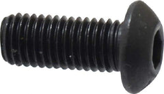 Value Collection - 1/4-28 UNF Hex Socket Drive, Button Screw - Alloy Steel, Black Oxide Finish, Fully Threaded, 5/8" Length Under Head - Eagle Tool & Supply