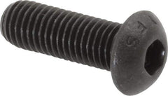 Value Collection - 1/4-28 UNF Hex Socket Drive, Button Screw - Alloy Steel, Black Oxide Finish, Fully Threaded, 3/4" Length Under Head - Eagle Tool & Supply