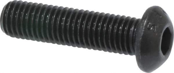 Value Collection - 1/4-28 UNF Hex Socket Drive, Button Screw - Alloy Steel, Black Oxide Finish, Fully Threaded, 1" Length Under Head - Eagle Tool & Supply