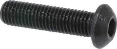 Value Collection - 1/4-28 UNF Hex Socket Drive, Button Screw - Alloy Steel, Black Oxide Finish, Fully Threaded, 1" Length Under Head - Eagle Tool & Supply