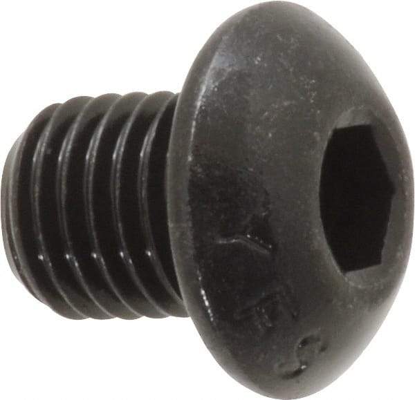 Value Collection - 5/16-24 UNF Hex Socket Drive, Button Screw - Alloy Steel, Black Oxide Finish, Fully Threaded, 3/8" Length Under Head - Eagle Tool & Supply