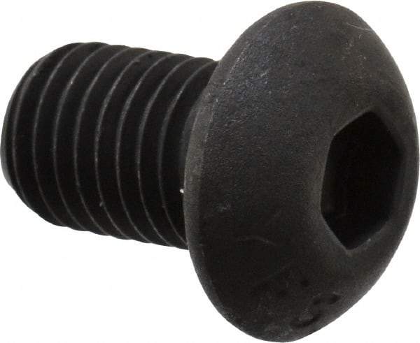 Value Collection - 5/16-24 UNF Hex Socket Drive, Button Screw - Alloy Steel, Black Oxide Finish, Fully Threaded, 1/2" Length Under Head - Eagle Tool & Supply
