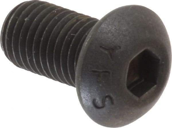Value Collection - 5/16-24 UNF Hex Socket Drive, Button Screw - Alloy Steel, Black Oxide Finish, Fully Threaded, 5/8" Length Under Head - Eagle Tool & Supply